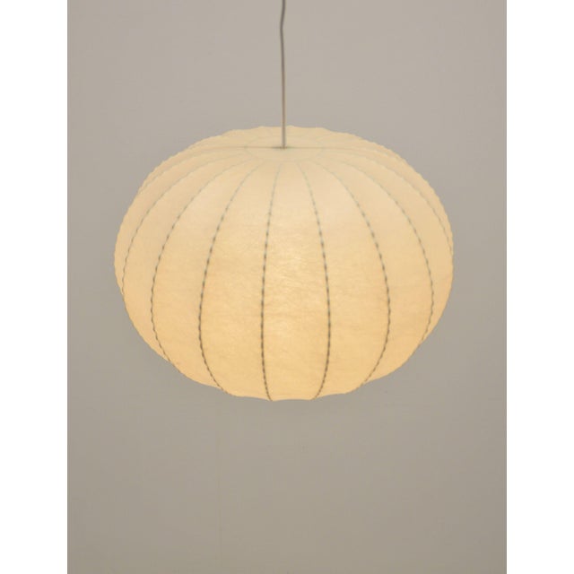 Mid-Century Modern Vintage Cocoon Pendant Lamp by Goldkant Leuchten, 1960s For Sale - Image 3 of 10