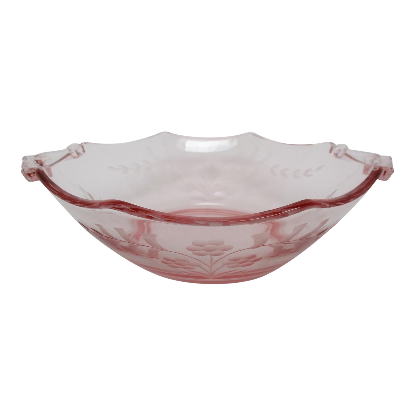 Pink Glass Serving Bowl Chairish
