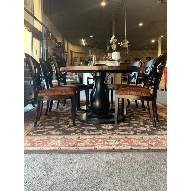 Arhaus Acid Washed Copper Table With Eight Arhaus Jackson ...