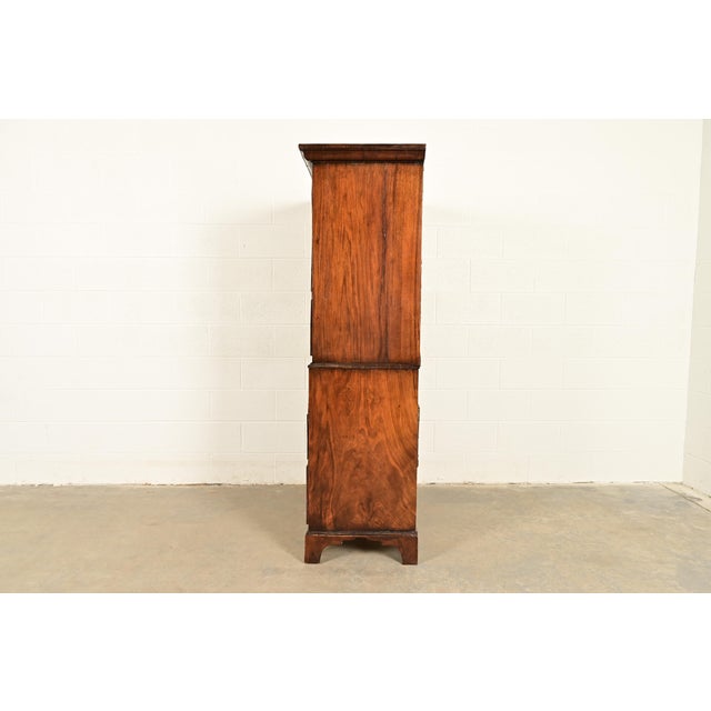 18th Century Antique English Chippendale Burled Walnut Highboy Dresser For Sale - Image 11 of 15