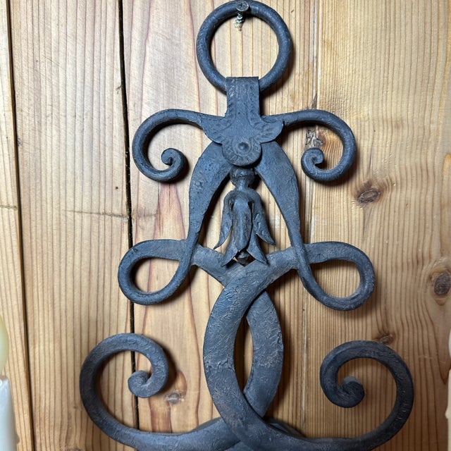 Hand Forged Double Candle Wall Sconce. For Sale - Image 4 of 8