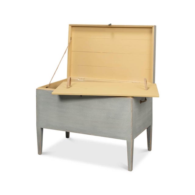 Wood Gray Painted Rustic Table For Sale - Image 7 of 12