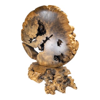 21st Century Modernist Contemporary Carved Burl Wood Vase by Warren Vienneau For Sale