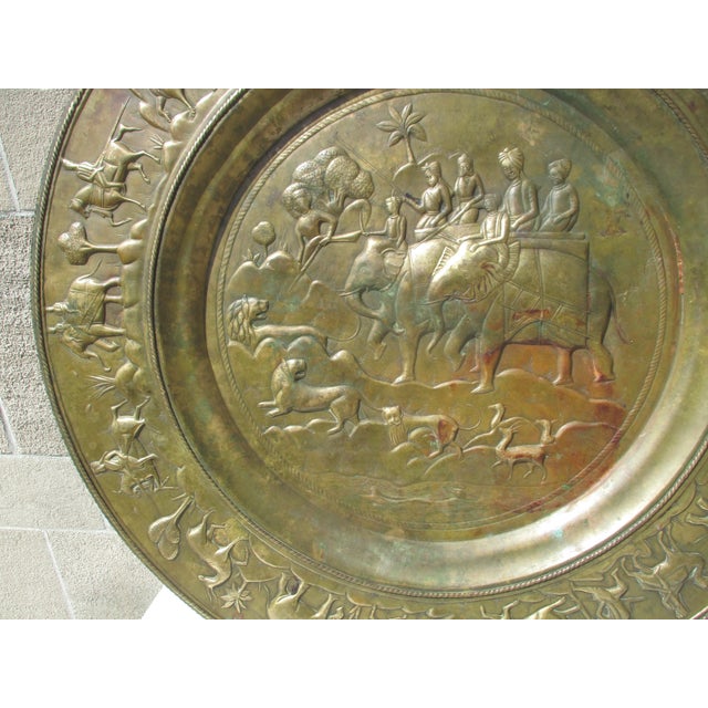 Indian Brassy Elephant Tray 30" Diameter For Sale - Image 13 of 15
