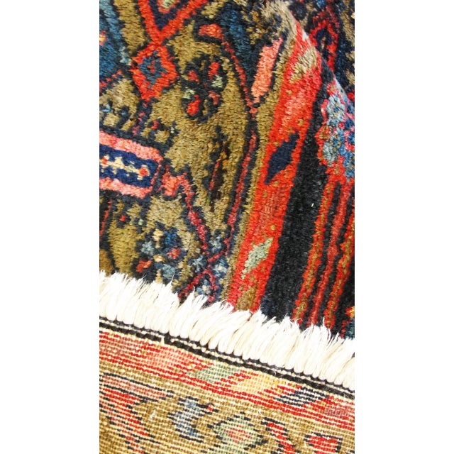 Antique Persian Bakhtiari Runner, Green Border 3'3" X 10'9", For Sale - Image 4 of 9