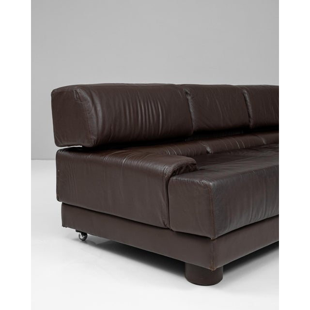 Percival Lafer 1970s Brazilian Leather Sofa By Percival Lafer For Sale - Image 4 of 12