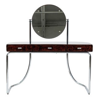 Rare Fritz Hansen Model S214 Tubular Steel Dressing Table Attributed to Mart Stam Denmark 1930s For Sale