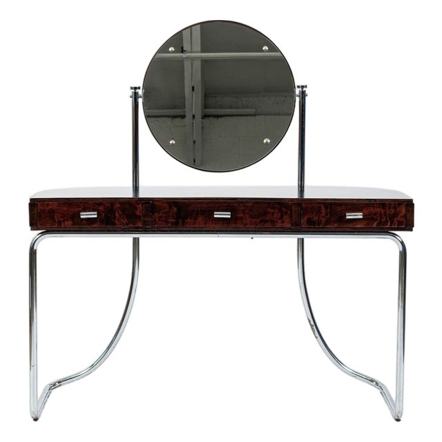 Rare Fritz Hansen Model S214 Tubular Steel Dressing Table Attributed to Mart Stam Denmark 1930s For Sale