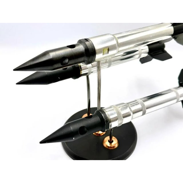 Vintage Polish Cold War Triple Rocket Statuette, 1970s For Sale - Image 9 of 11