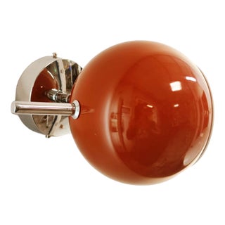 Space Age Adjustable Chrome and Red Wall Light For Sale