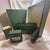 2000 - 2009 Circa 2000 Dransfield & Ross Faux Shagreen Leather Classic Desk Set in Forest Green- 6 Pieces For Sale - Image 5 of 12