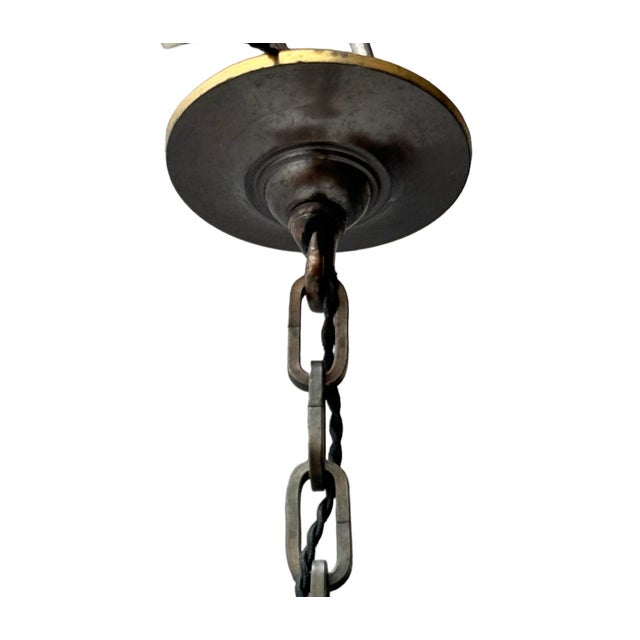 Art Nouveau Patinated Brass Hall Lantern, 1900s For Sale - Image 11 of 14