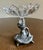 1900 - 1909 Antique Art Nouveau Figural Floral Spelter and Scalloped Glass Centerpiece Tazza For Sale - Image 5 of 17