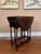 Petite Antique English Side Sofa Table Barley Twist Drop Leaf Gateleg Carved Oak For Sale - Image 4 of 18