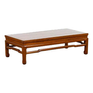 Chinese Late Qing Dynasty Period Low Kang Coffee Table with Brown Lacquer