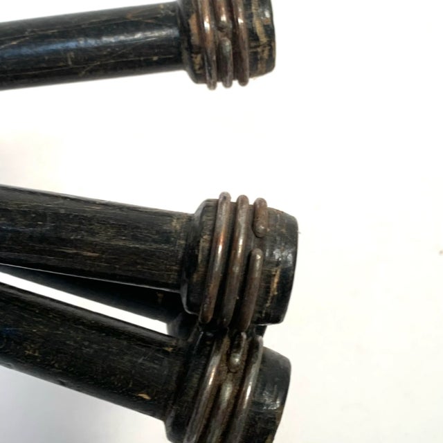 Mid-20th Century Black Wood Industrial Textile Quills Set of 4 For Sale In Louisville - Image 6 of 7