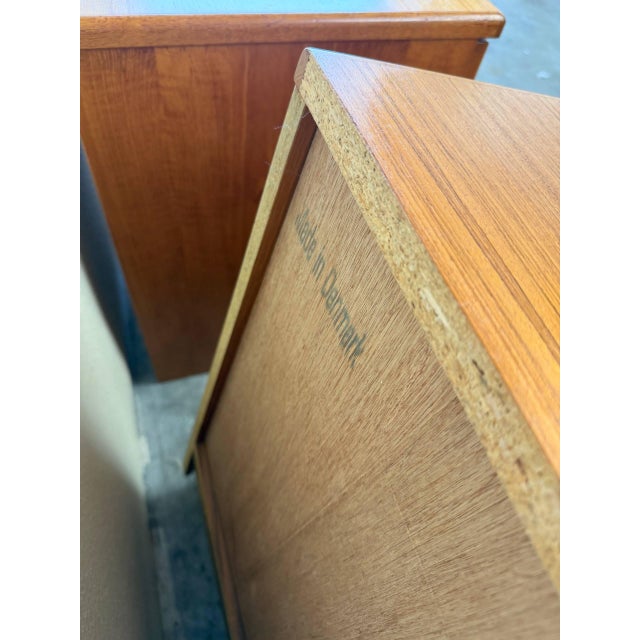 Pair of Danish Mid 20th Century Teak Nightstands Bedside Tables Scandinavian Design For Sale - Image 10 of 10