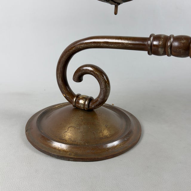Brown Large Brass Wall Lantern with Glass Sphere, 20th Century For Sale - Image 8 of 11
