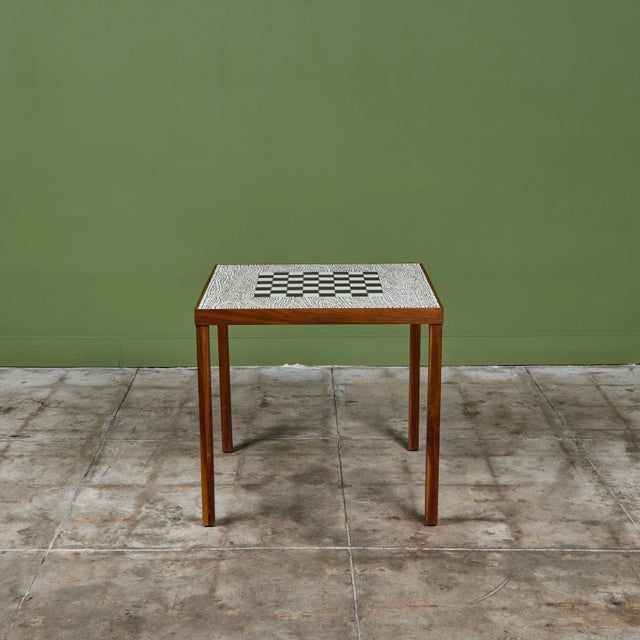 Brown Ceramic Tile Chess Table in the Style of Gordon & Jane Martz For Sale - Image 8 of 18