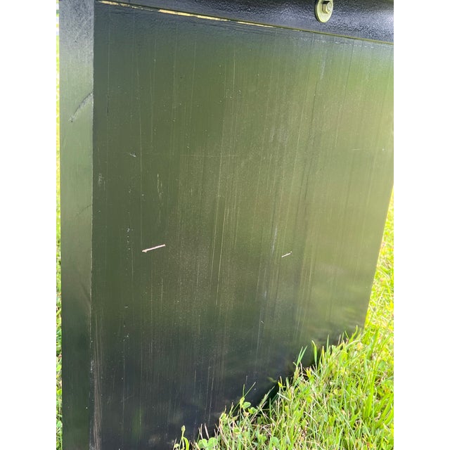 Black Lacquer Banquet Dining Table or Conference Table or Communal Table Solid Wood Rustic Chic For Sale - Image 9 of 12