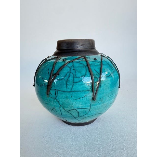 1980's Glazed Studio Pottery Vase Signed