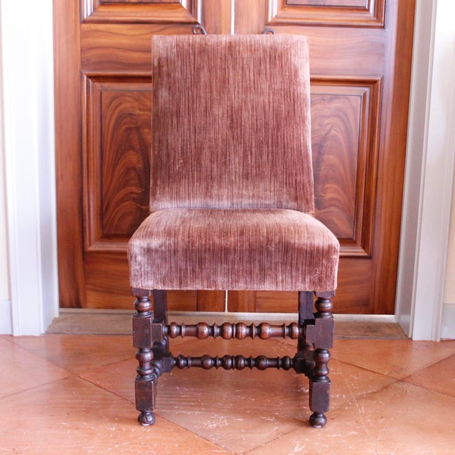 Continental Baroque Walnut Stretcher Base Dining Chairs-Set of Six For Sale - Image 10 of 12