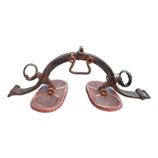 Antique Snow Boots in Brass, 1890s For Sale