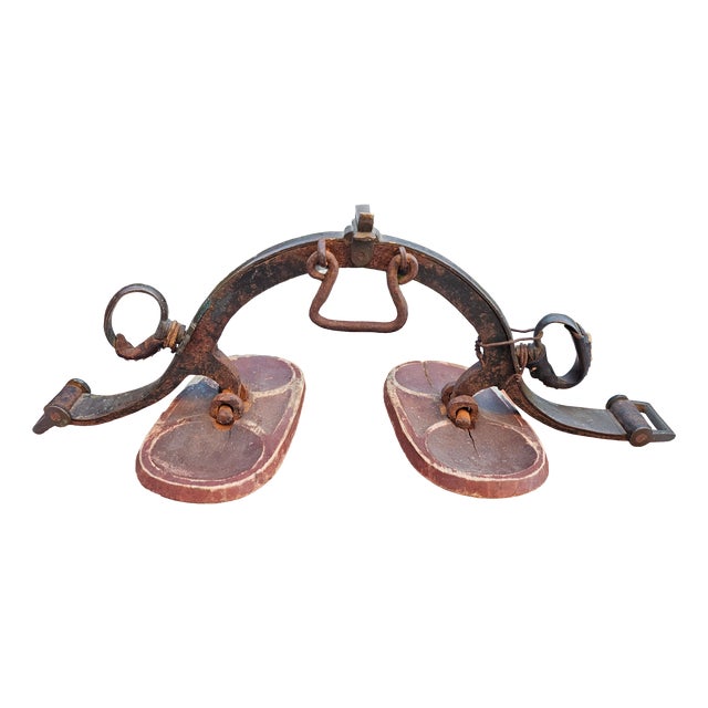 Antique Snow Boots in Brass, 1890s For Sale