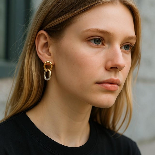 鈴蘭満開/チューリップロングPierce/earrings Maxine Cubic Zirconia Micro Dangle Hoop Earrings – Sterling