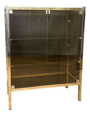 Brass and Smoked Glass Display Case, 1970s