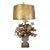 Hollywood Regency Alabaster & Porcelain Rose Lamp For Sale