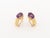 14k Yellow Gold Amethyst and Diamond Hoop Earrings For Sale - Image 4 of 7
