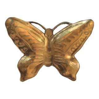 Vintage Brass Butterfly Trinket Tray For Sale
