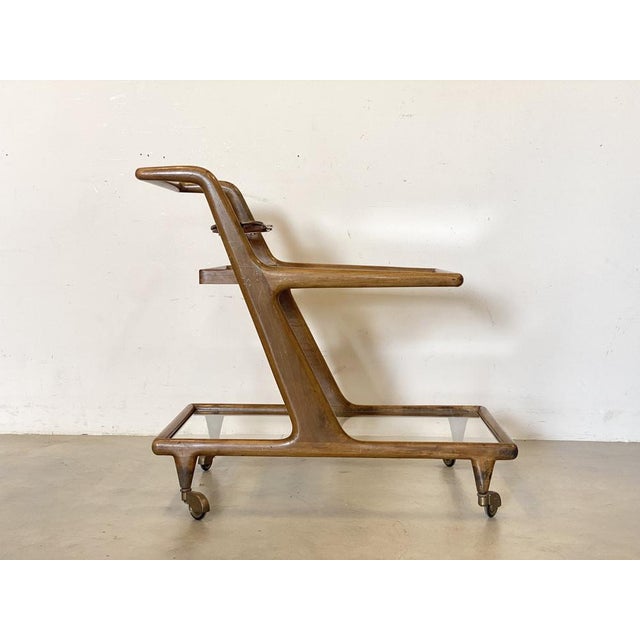 Mid-Century Modern Wooden Bar Trolley, 1960s For Sale - Image 3 of 17
