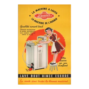1940s French Art Deco Advertising Poster - La Machine à Laver, l'Avenir (The Future)