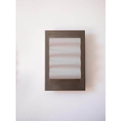 Frame alu brut m wall lamp by violaine d'harcourt dimensions: d 11 x w 28 x h 42 cm. Materials: raw steel and paper. Wall...