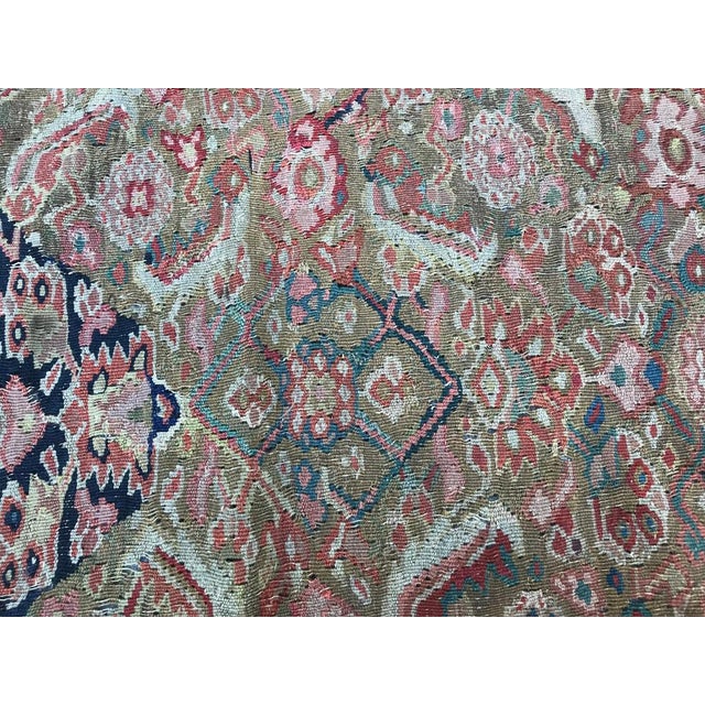 Blue Antique Senneh Kilim, 1890s For Sale - Image 8 of 16