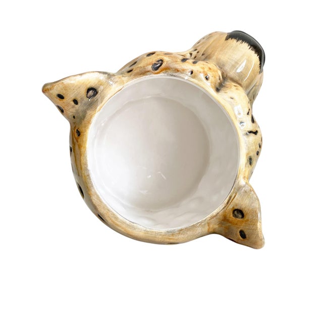 Ceramic Leopard Head Vase or Planter For Sale - Image 9 of 10
