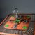 1990s Antique Rosewood Birdcage With Gemstone Inlay and Porcelain Feeders For Sale - Image 5 of 9