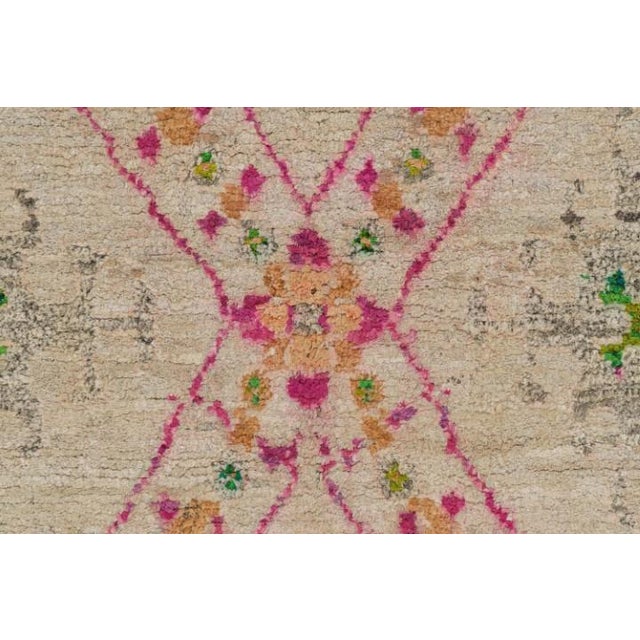 Rug & Kilim’s Moroccan Style Rug in Beige With Vibrant Geometric Patterns For Sale In New York - Image 6 of 7