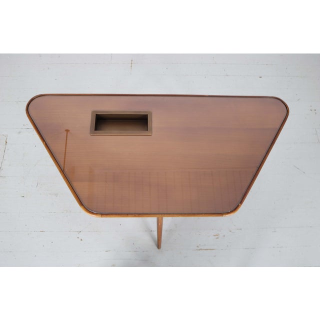 Coffee Table with Inlaid Glass Top and Copper Bowl, 1950s For Sale - Image 17 of 18