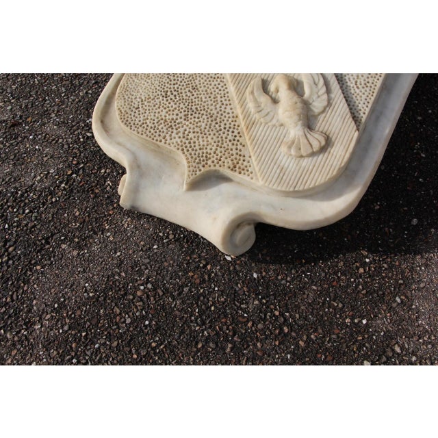 White Large Sculpted Marble Coat of Arms of Lorraine, 19th Century For Sale - Image 8 of 10