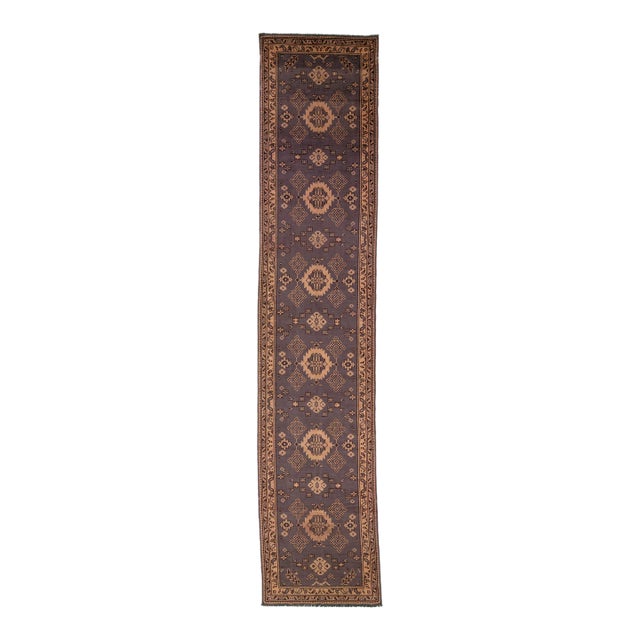 20th Century Allover Antique Turkish Oushak Wool Runner in Roxy Brown Color For Sale
