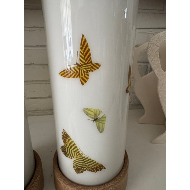 Liz Marsh Pair of Fluttering Butterfly Lamps For Sale - Image 4 of 8