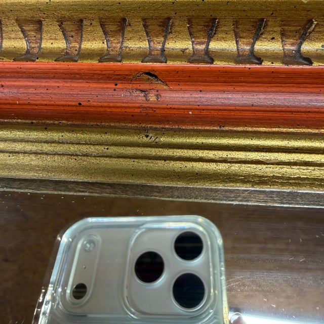 Wood Vintage Gold Frame Egg and Dart Wall Mirror For Sale - Image 7 of 7