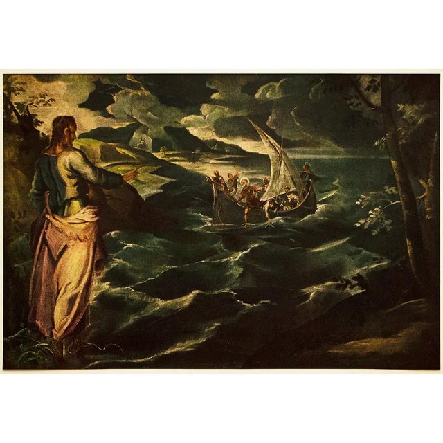1956 After Tintoretto "Christ at the Sea of Galilee", Vintage Full-Color Print For Sale In Dallas - Image 6 of 7