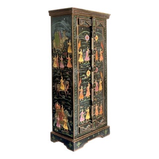 Vintage Boho Hand Painted Cabinet For Sale