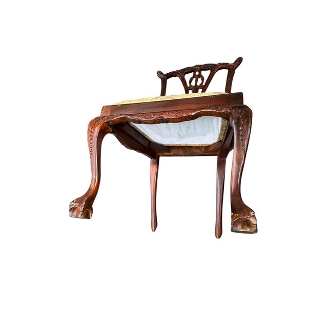 Solid Mahogany Chippendale Dining Chairs - Set of 4 - Circa Mid 20th Century For Sale - Image 4 of 4
