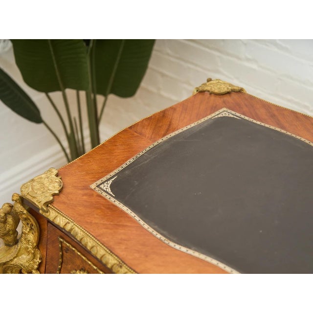 Late 19th Century Louis XV Style Bureau Plat Writing Table Bronze For Sale - Image 10 of 11