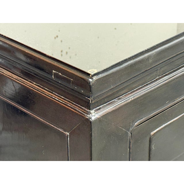 Tianjin Influenced Black Lacquer Sideboard, Vintage For Sale - Image 9 of 12
